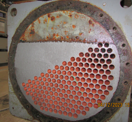 Condensador após lavagem química 