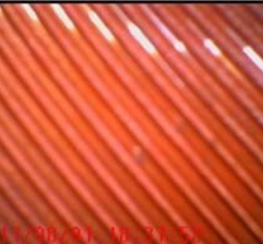 Tubo após lavagem química - visualização com boroscópio